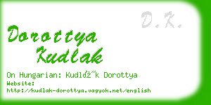 dorottya kudlak business card